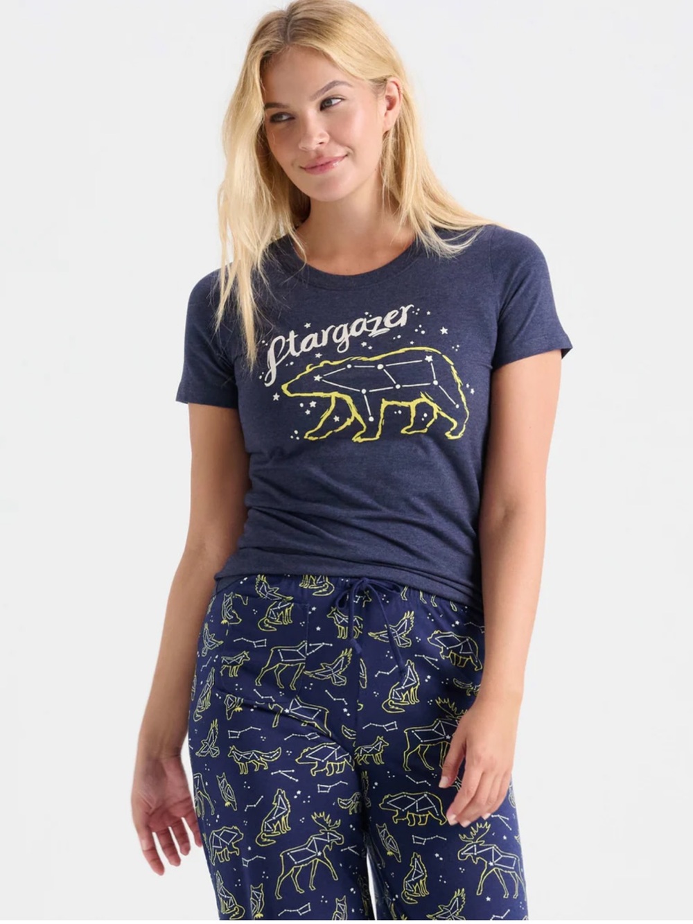 Little Blue House Stargazer Animal Constellations Pajama Tee